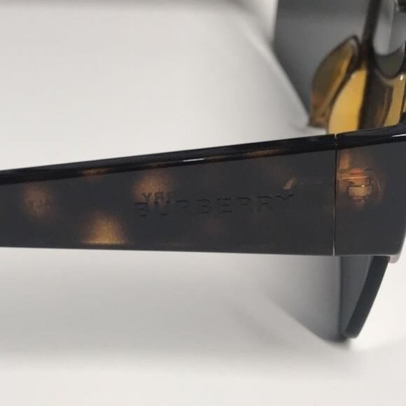 New Authentic Burberry B-4291 Shield Sunglasses – Dark Havana / Dark Grey, Unise - Picture 10 of 13